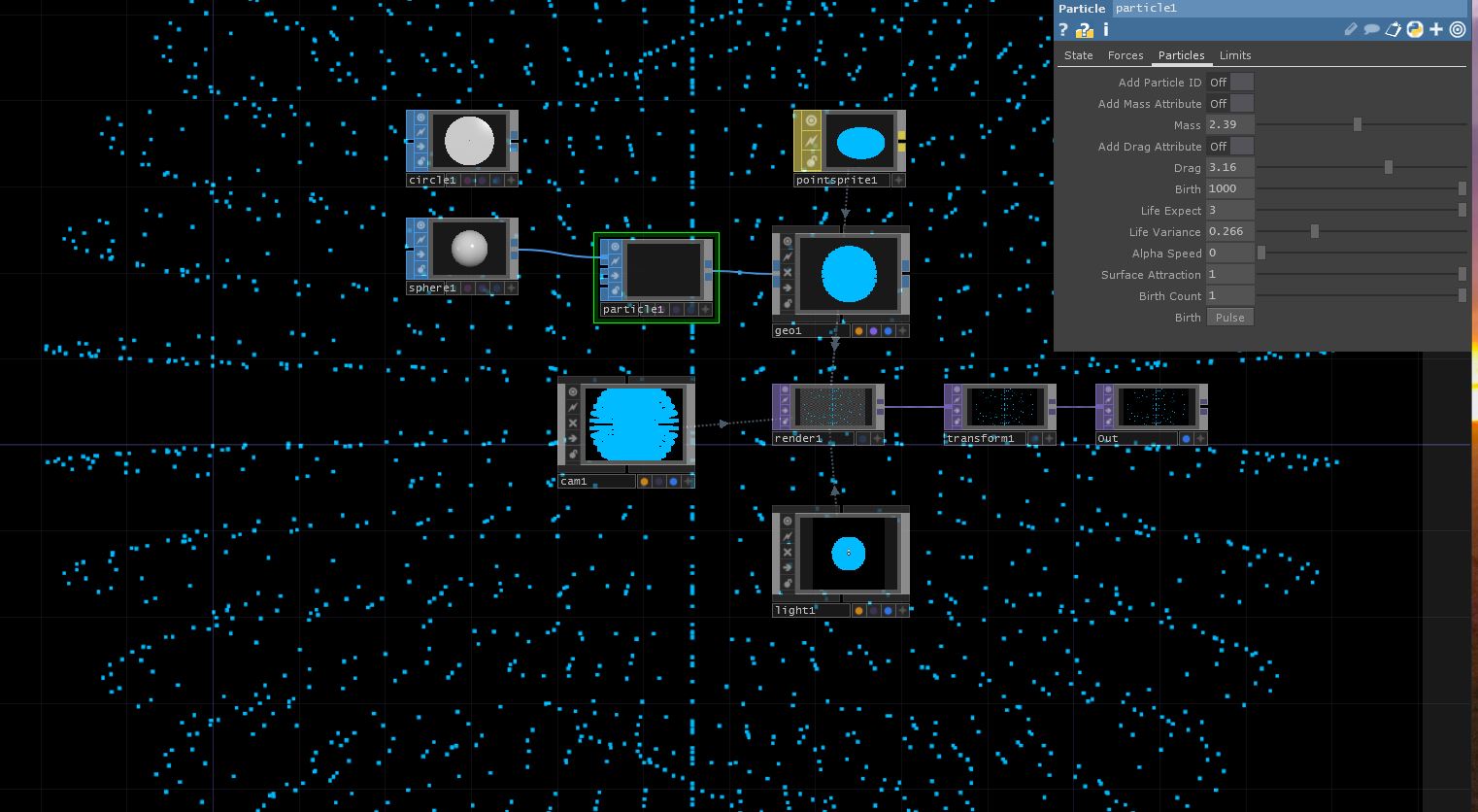 Point sprite particle system.