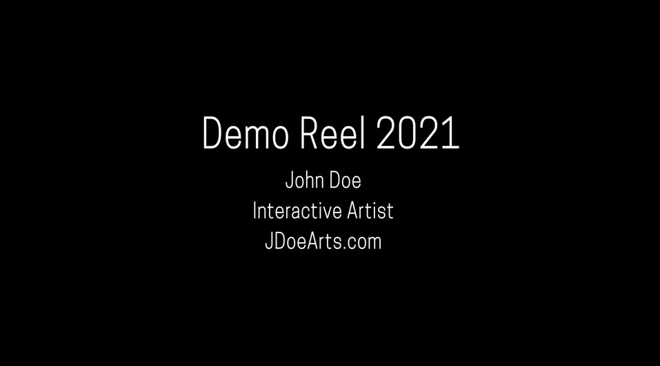 Demo Reel Title Screen Example