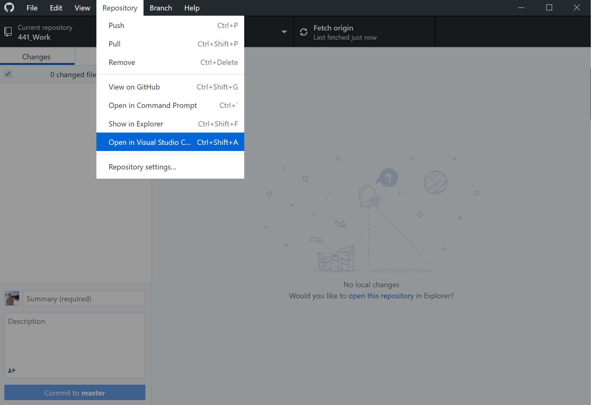 Open in Atom option
