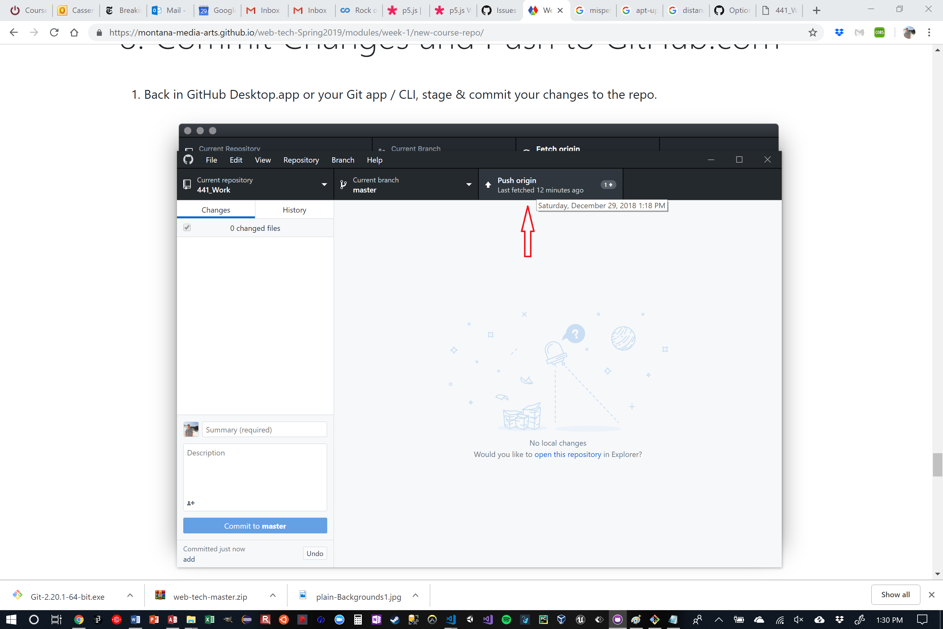 Push a repo to remote