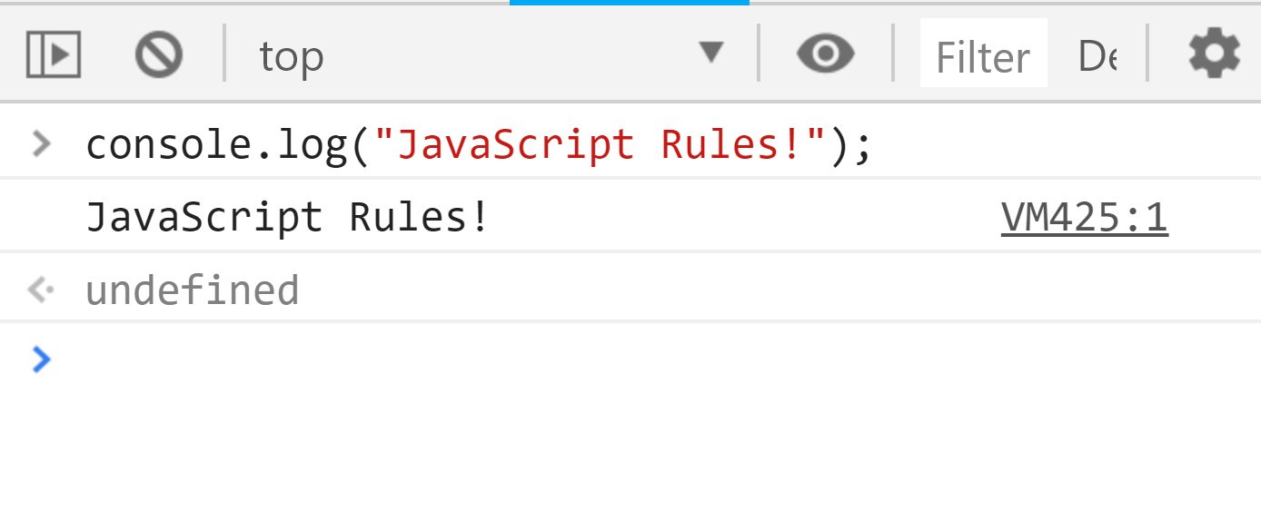 The 'JavaScript Rules!' program in Chrome.