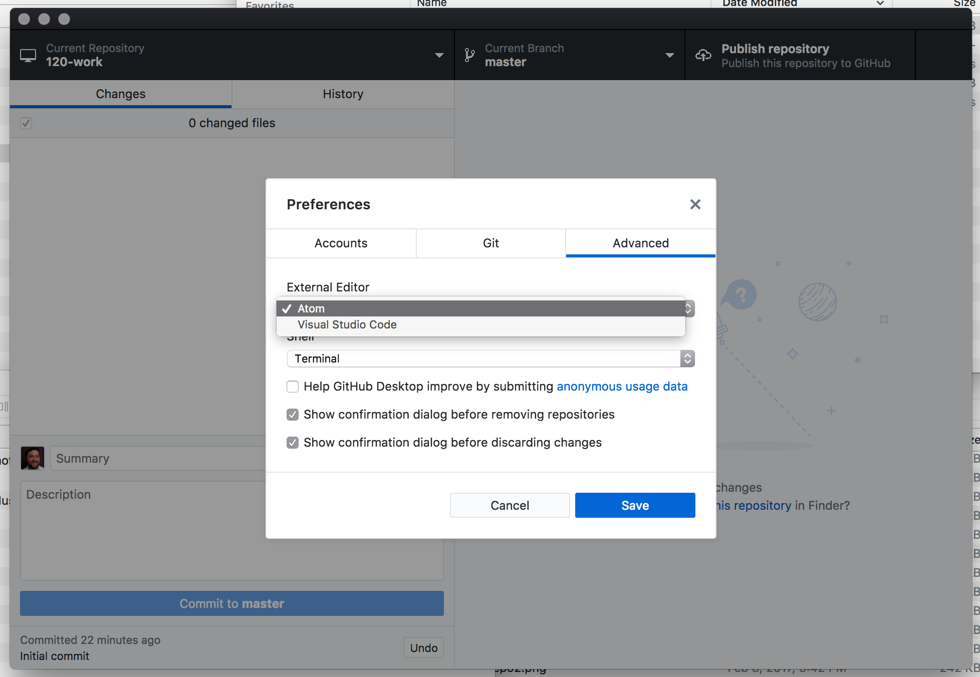 Editor Selection in GitHub Desktop