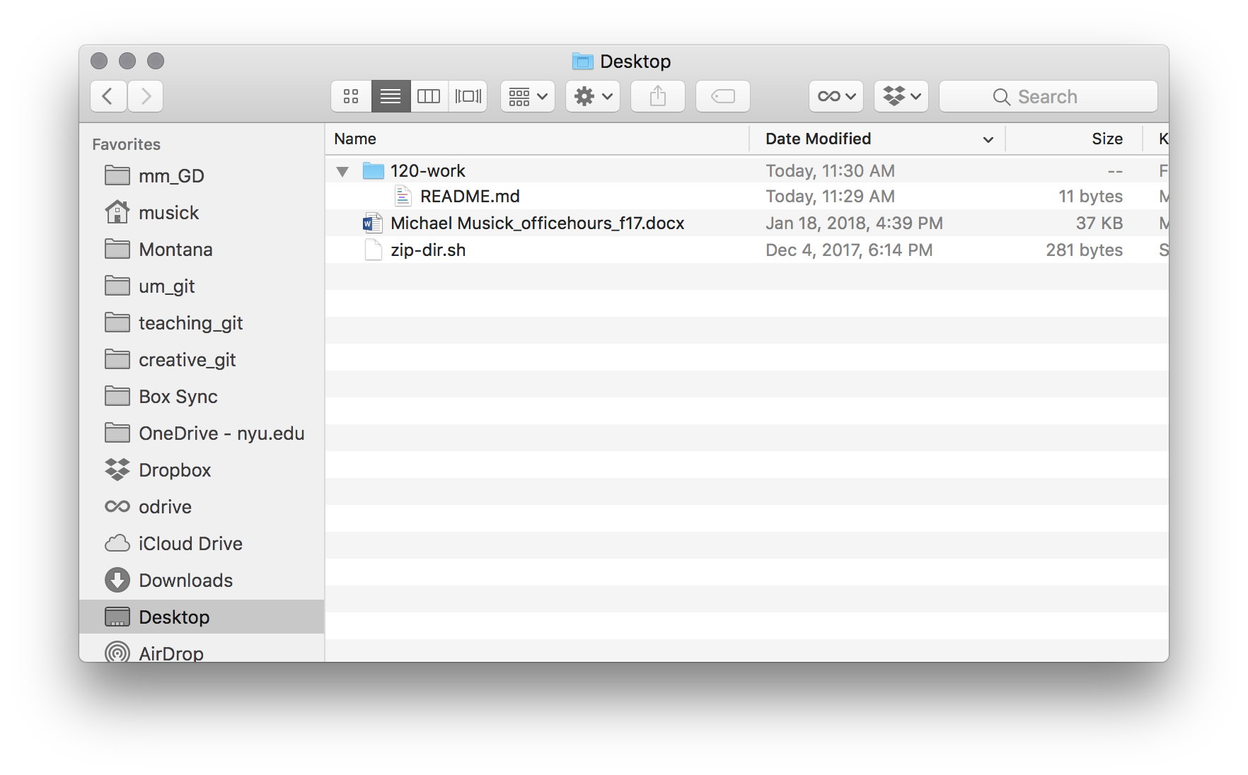Example of new repo in finder