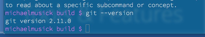 check git version in terminal