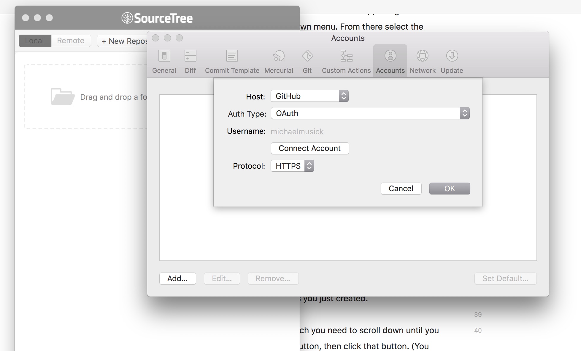 GitHub Authorization in SourceTree.app