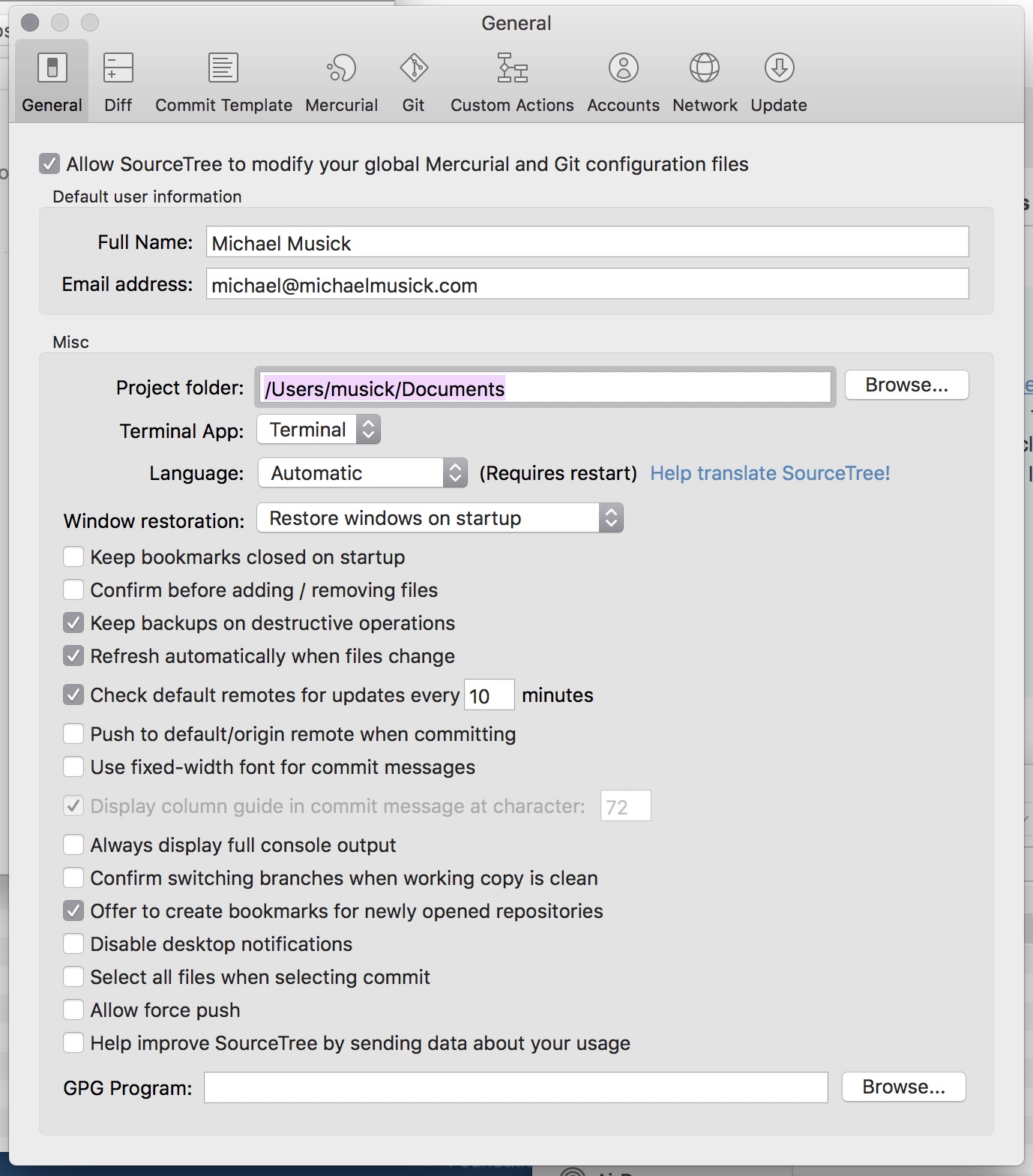 SourceTree Preferences