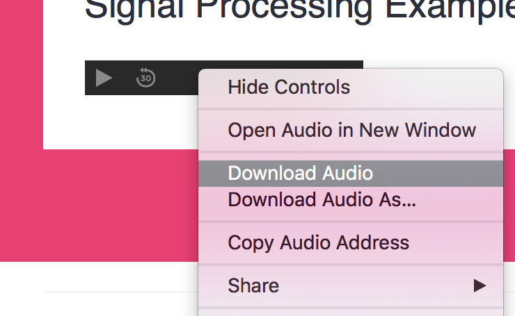 How to download audio in Safari