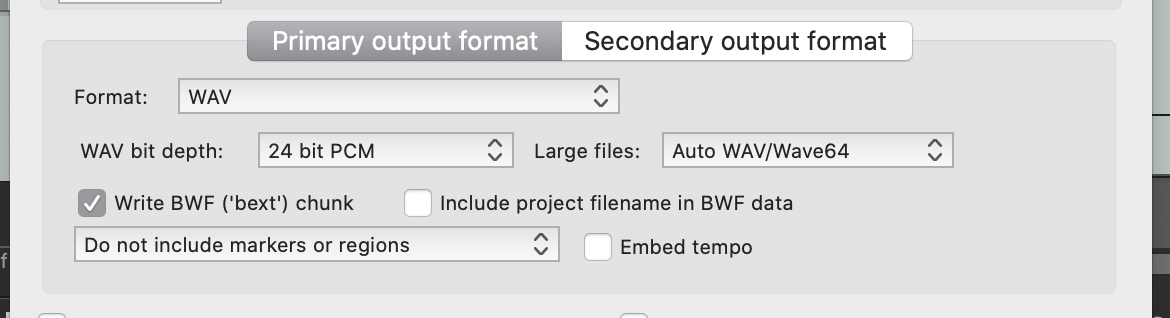 WAV selection example