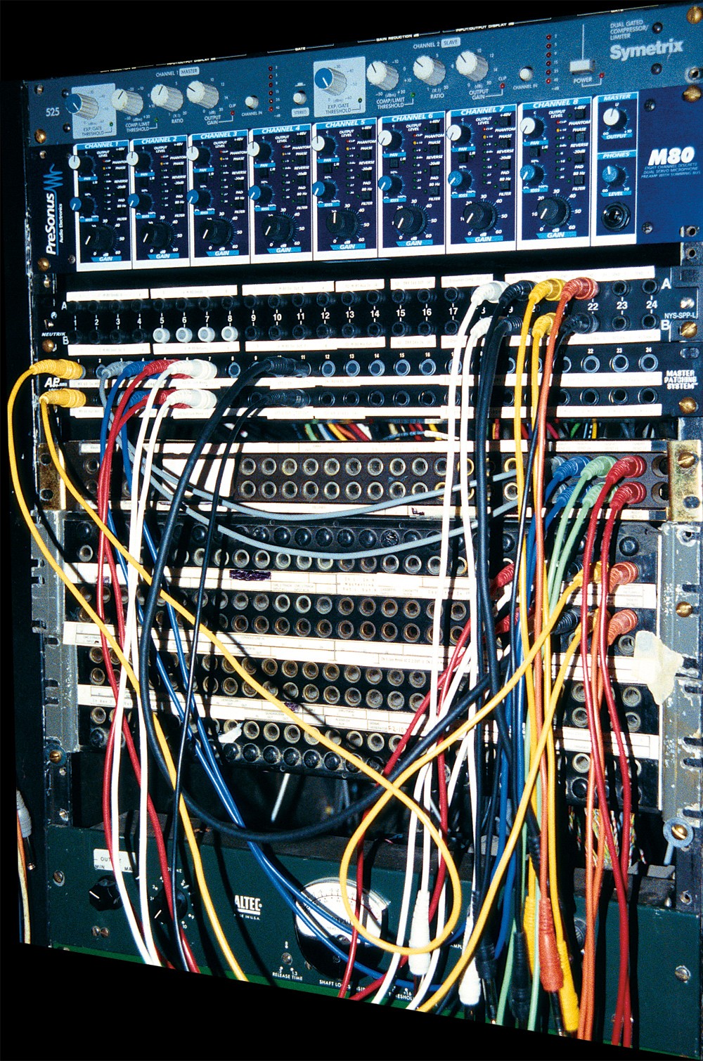 Image demonstrating an audio patch bay